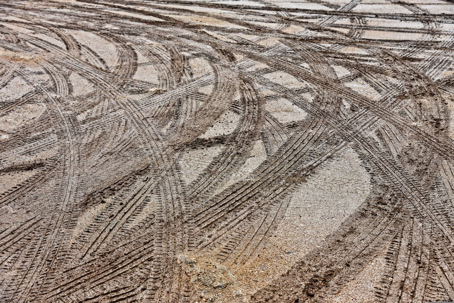 A close-up view of black rubber tire marks smudging an otherwise clean and polished commercial floor, highlighting a common cleaning challenge.