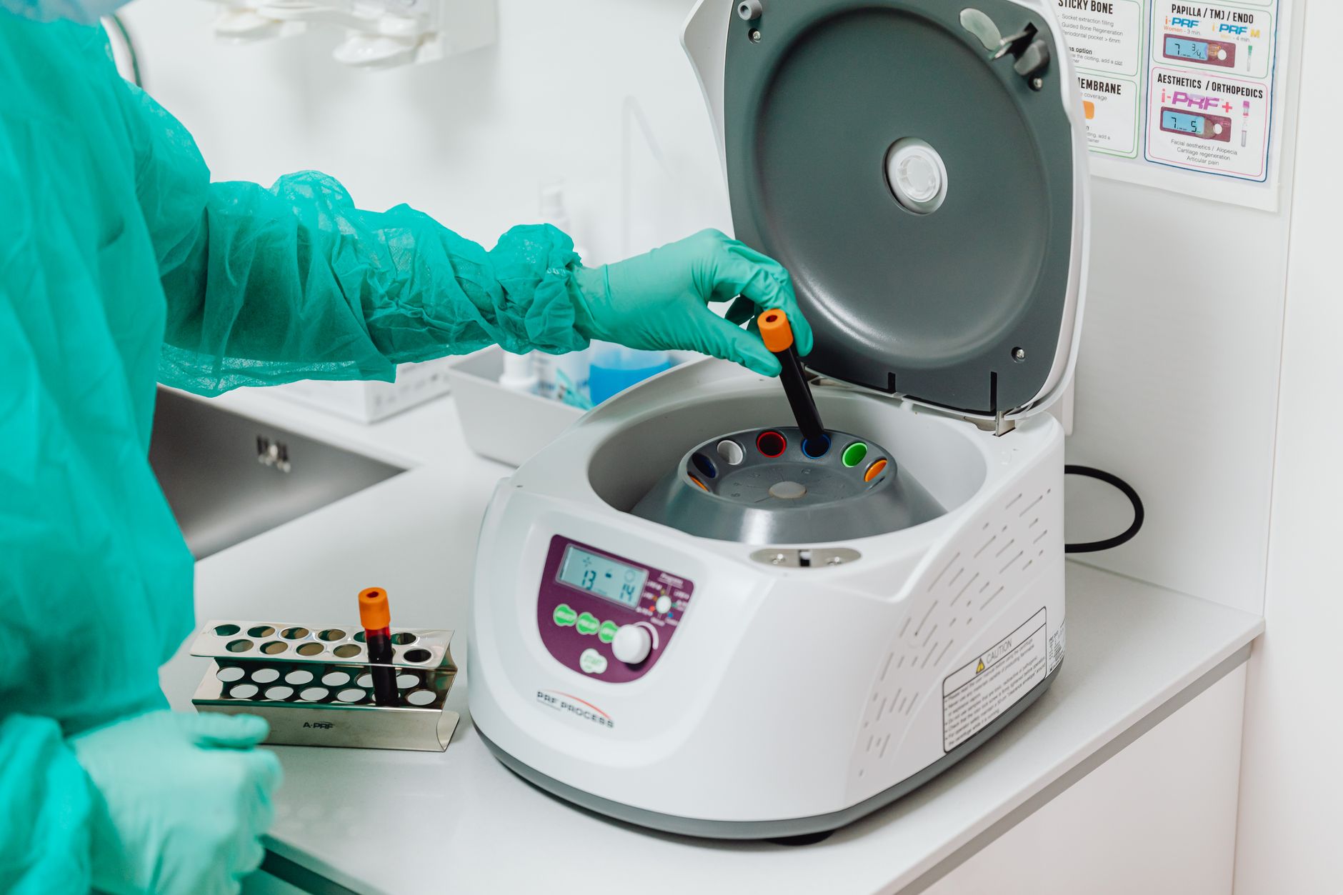 A hospital laboratory work area that matches the specimen-delivery routes described in BayCare's Winter Haven expansion.