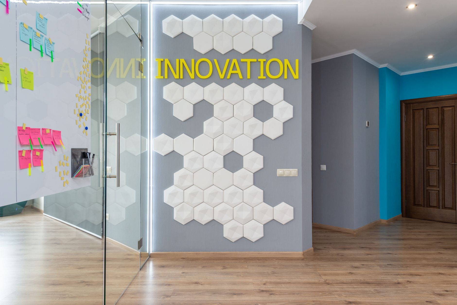 Childcare center entrance and check-in area with durable flooring and space for heavy daily foot traffic.