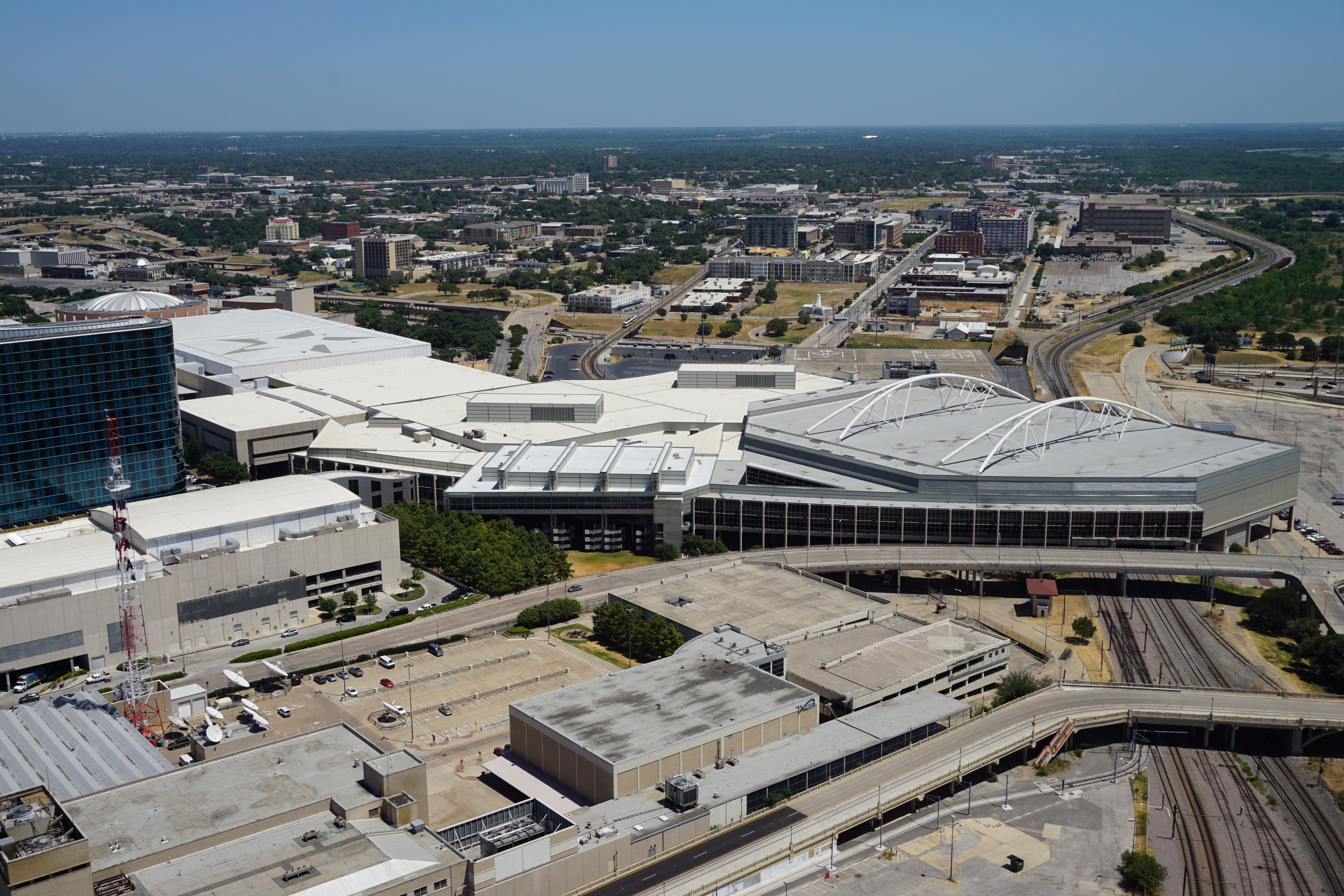 The modern, spacious interior of the Kay Bailey Hutchison Convention Center in Dallas, a real-world example of a large venue using robotic cleaning solutions.