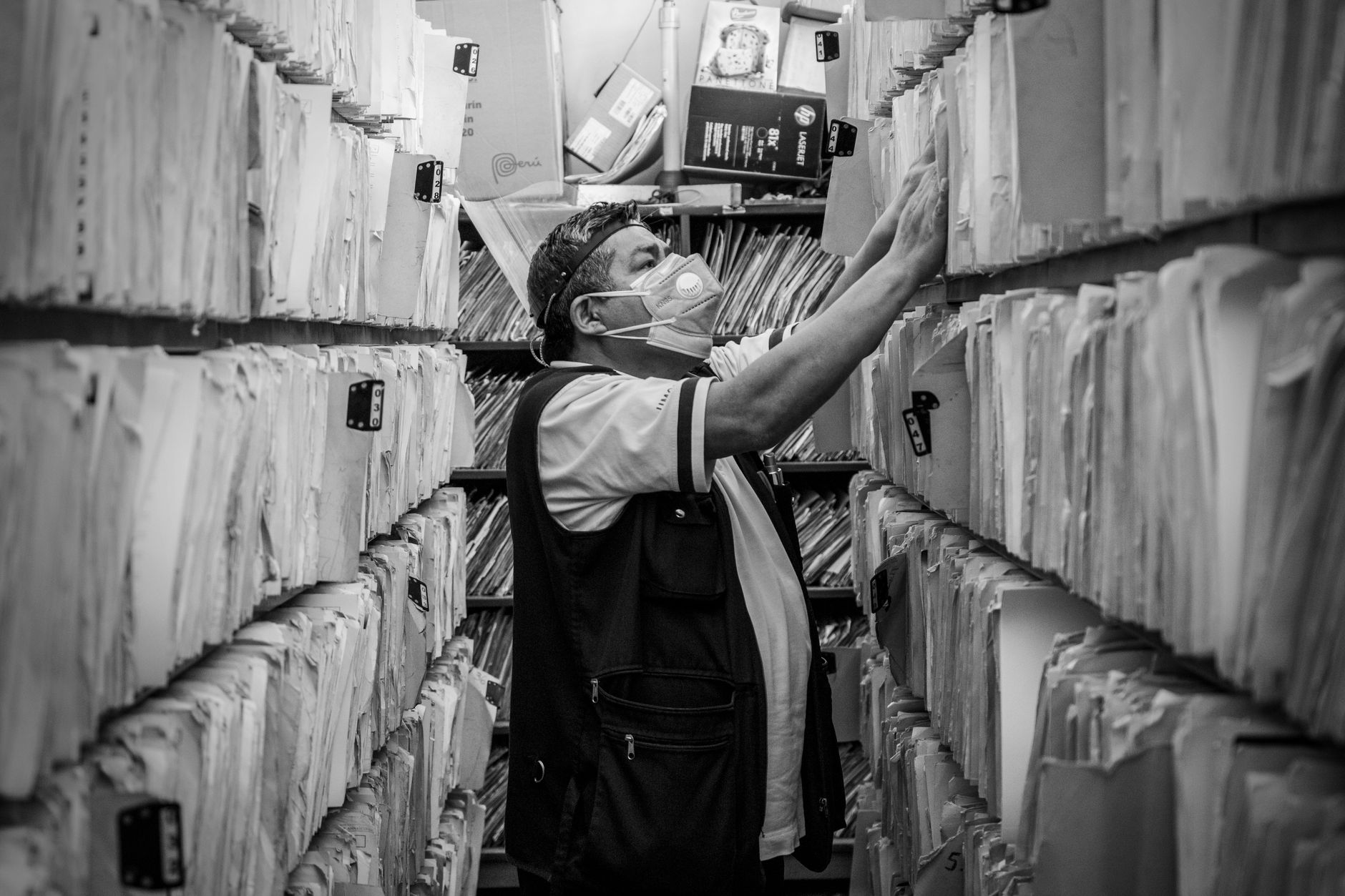 A secure records room with organized files illustrating the sensitive areas found in civic buildings.