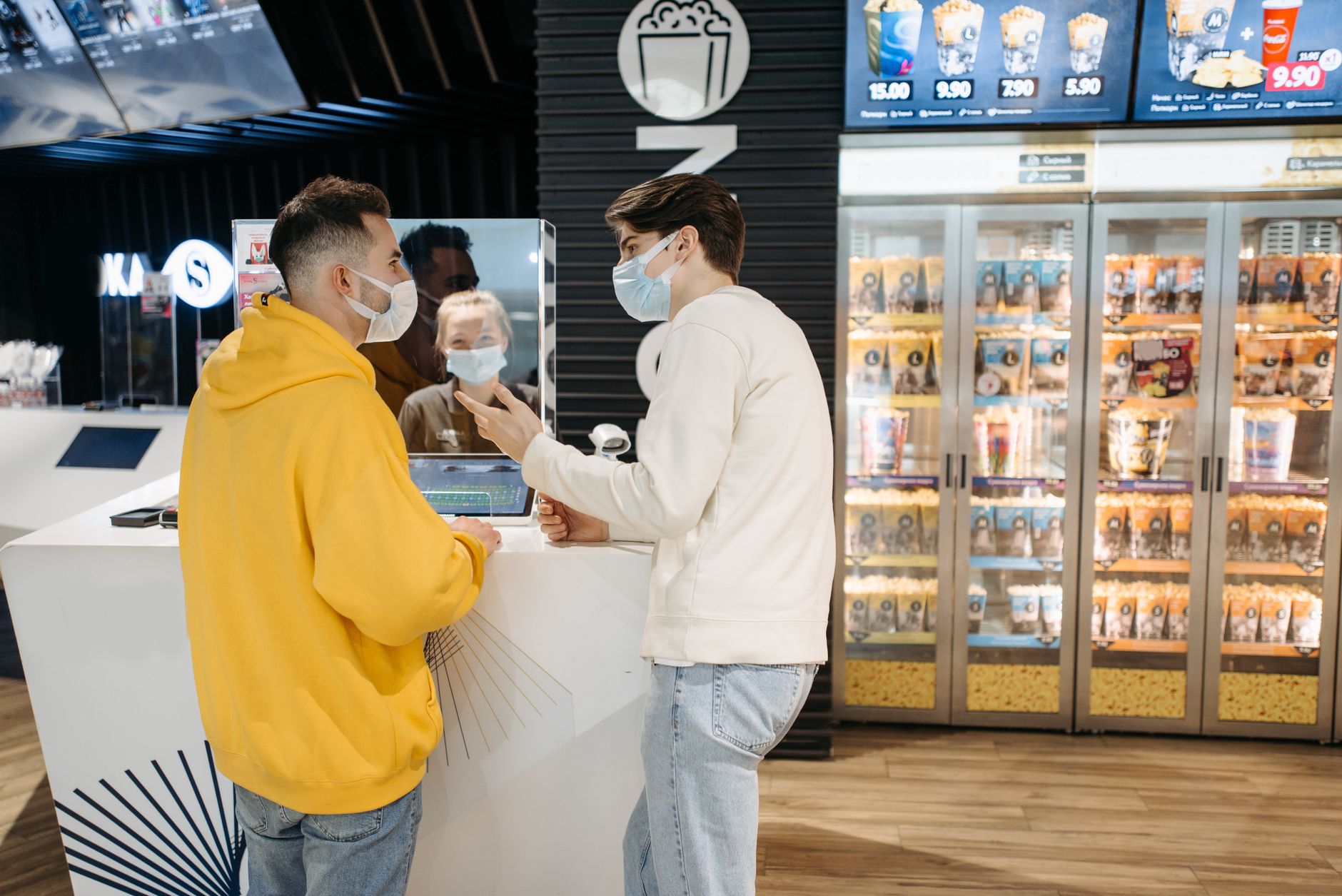 A concession counter represents the food spills and detailed cleanup that still require hands-on attention.