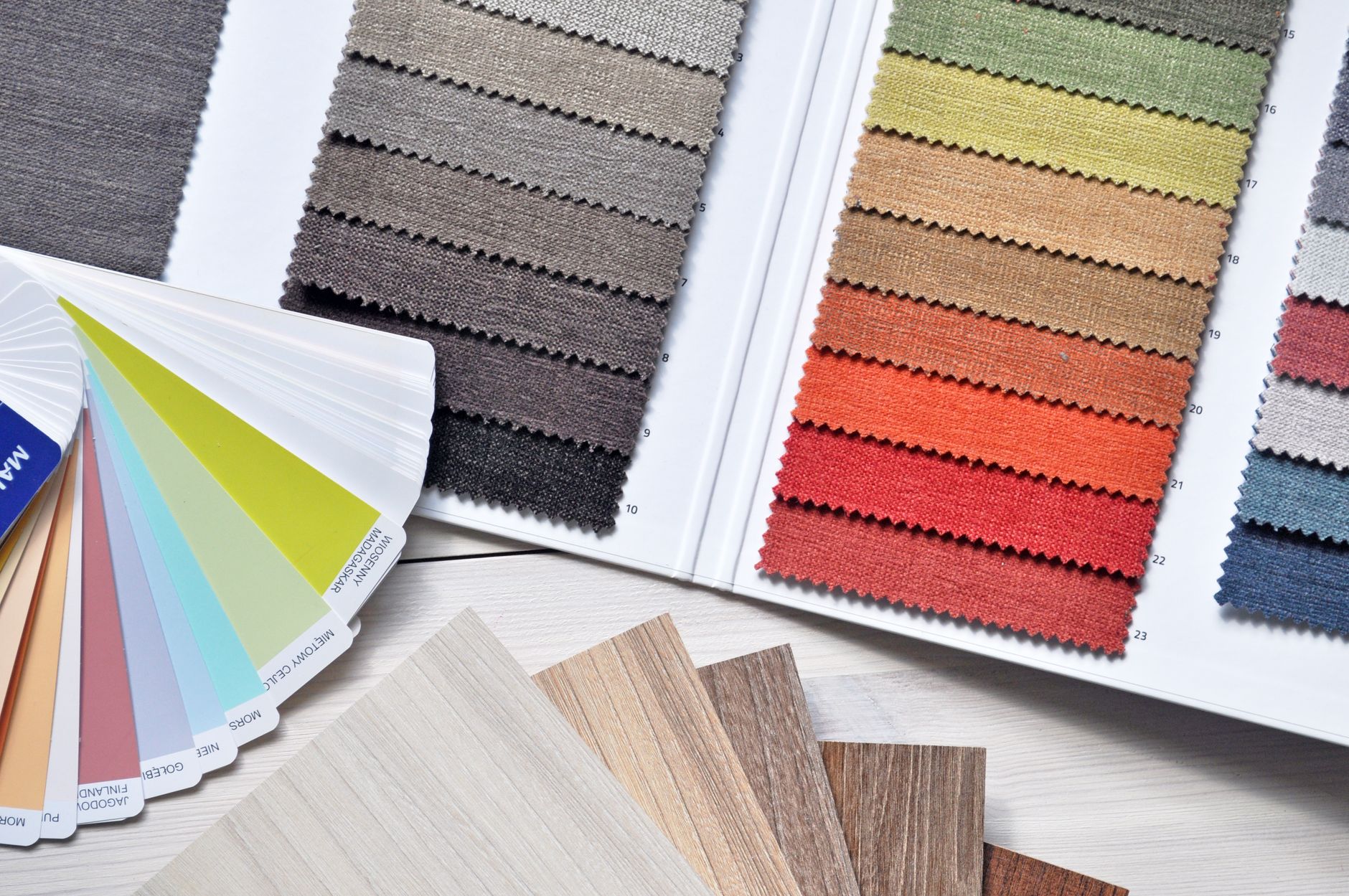 Assorted textile swatches showing how different materials react to static and handling.