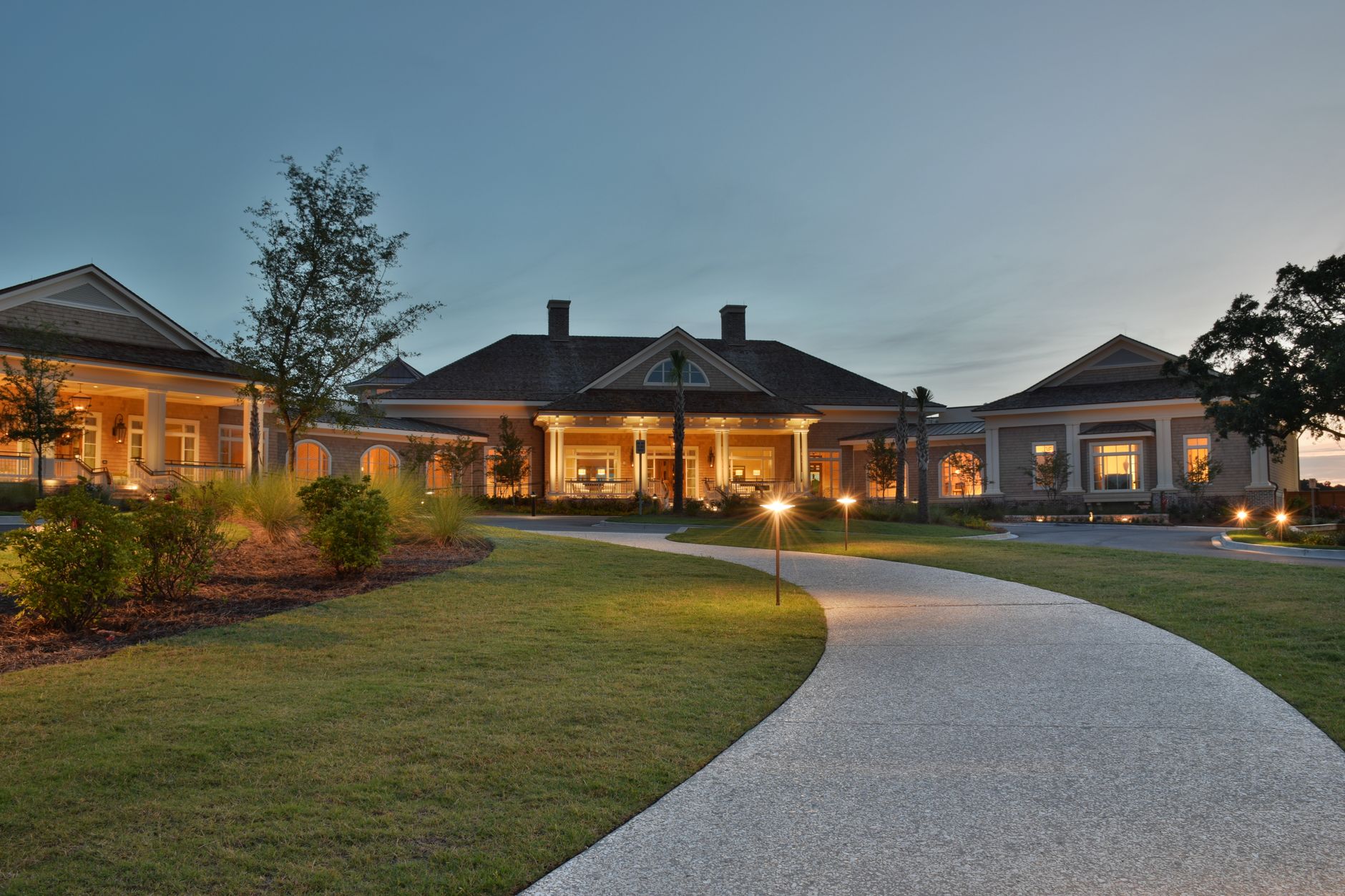 Clubhouse patio where couples league nights often stage before tee off.