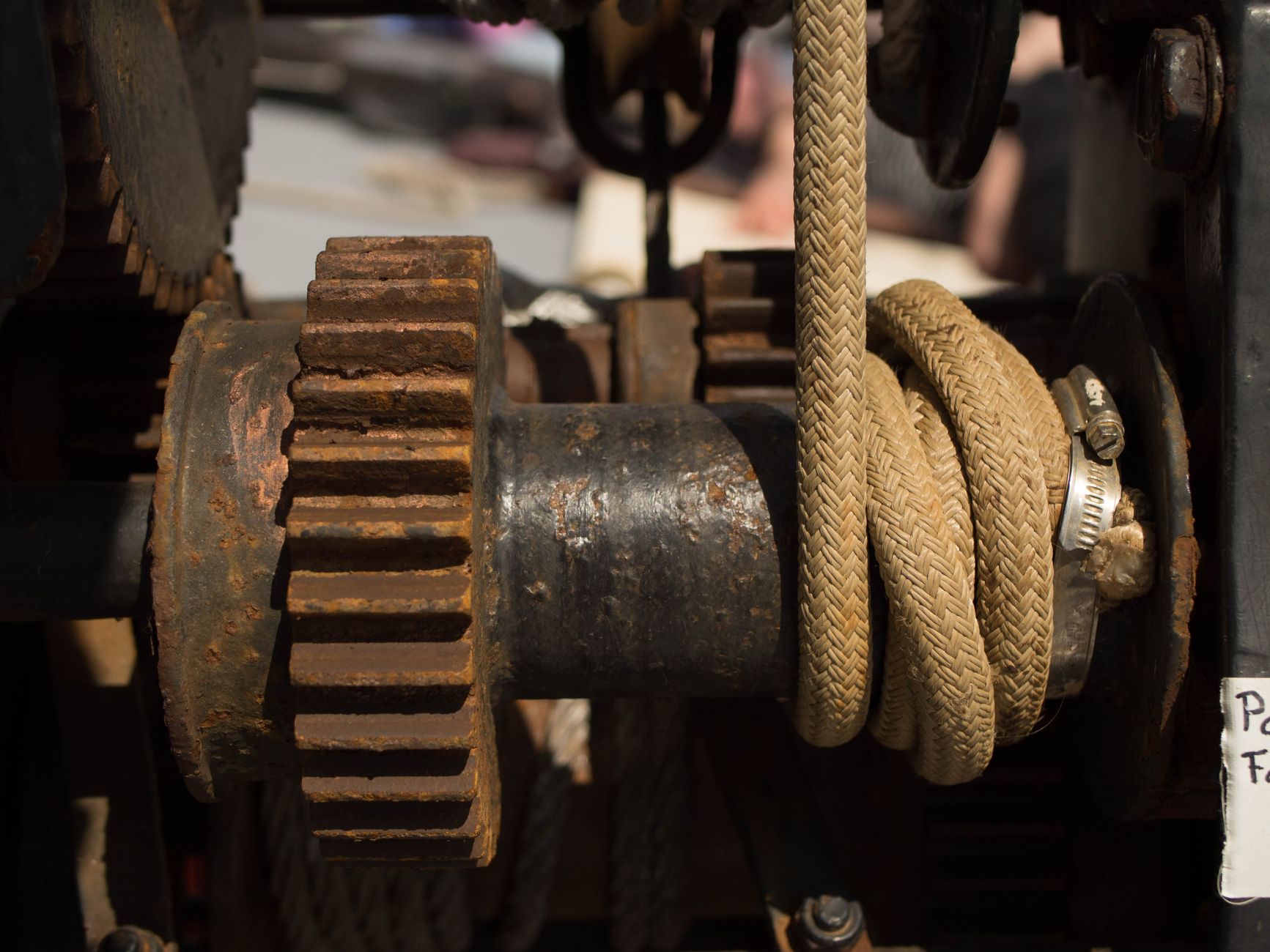 A close-up view of complex industrial machinery, representing the internal components that predictive maintenance analytics help to monitor.