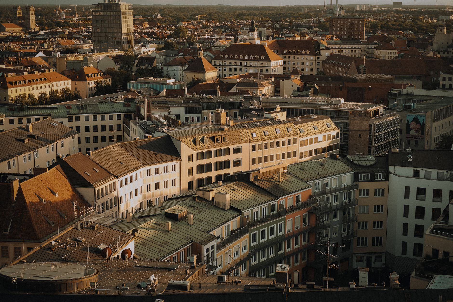 The complex environment of a commercial rooftop, with various pipes, vents, and machinery that a robot would need to navigate.