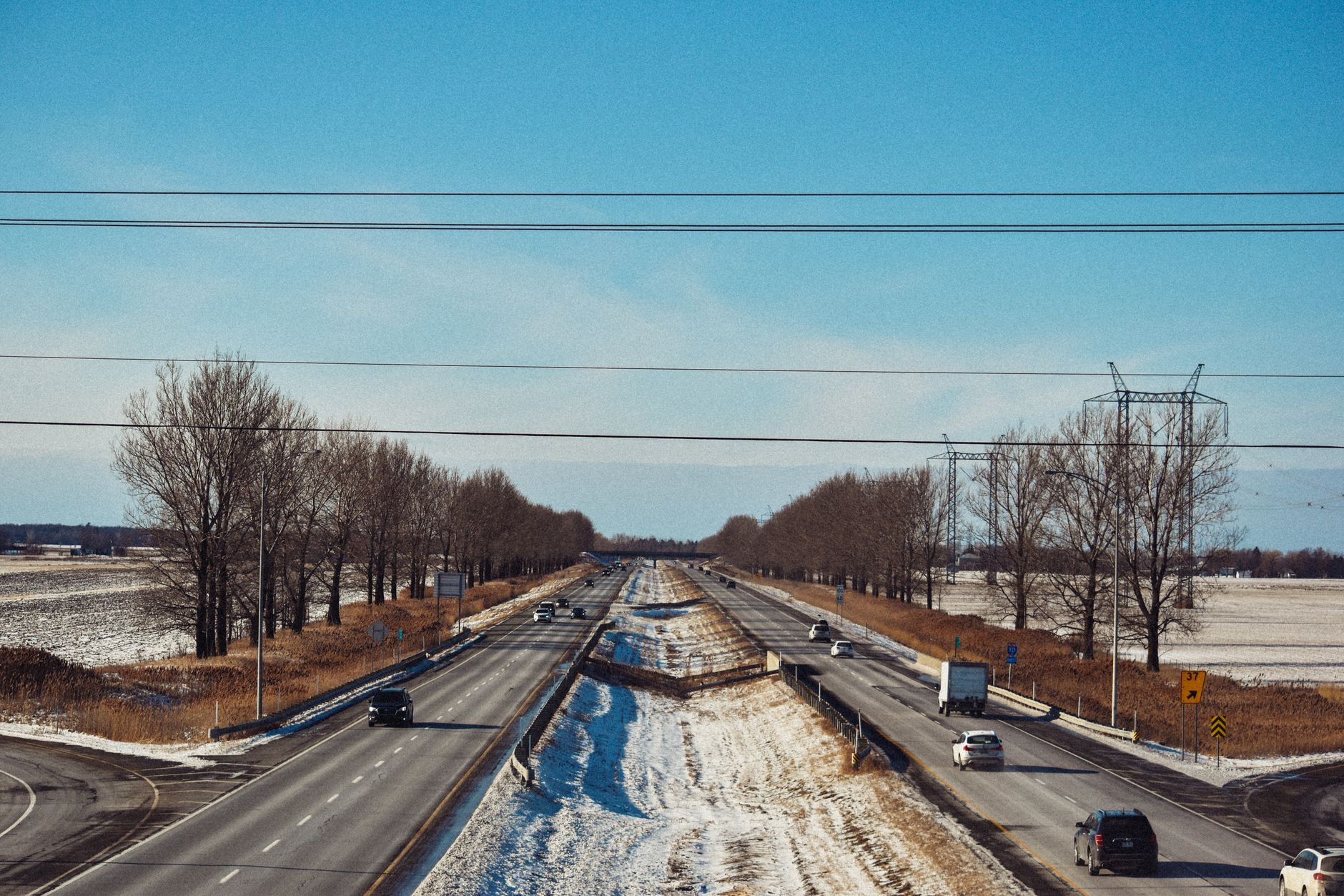 Rural highway in winter