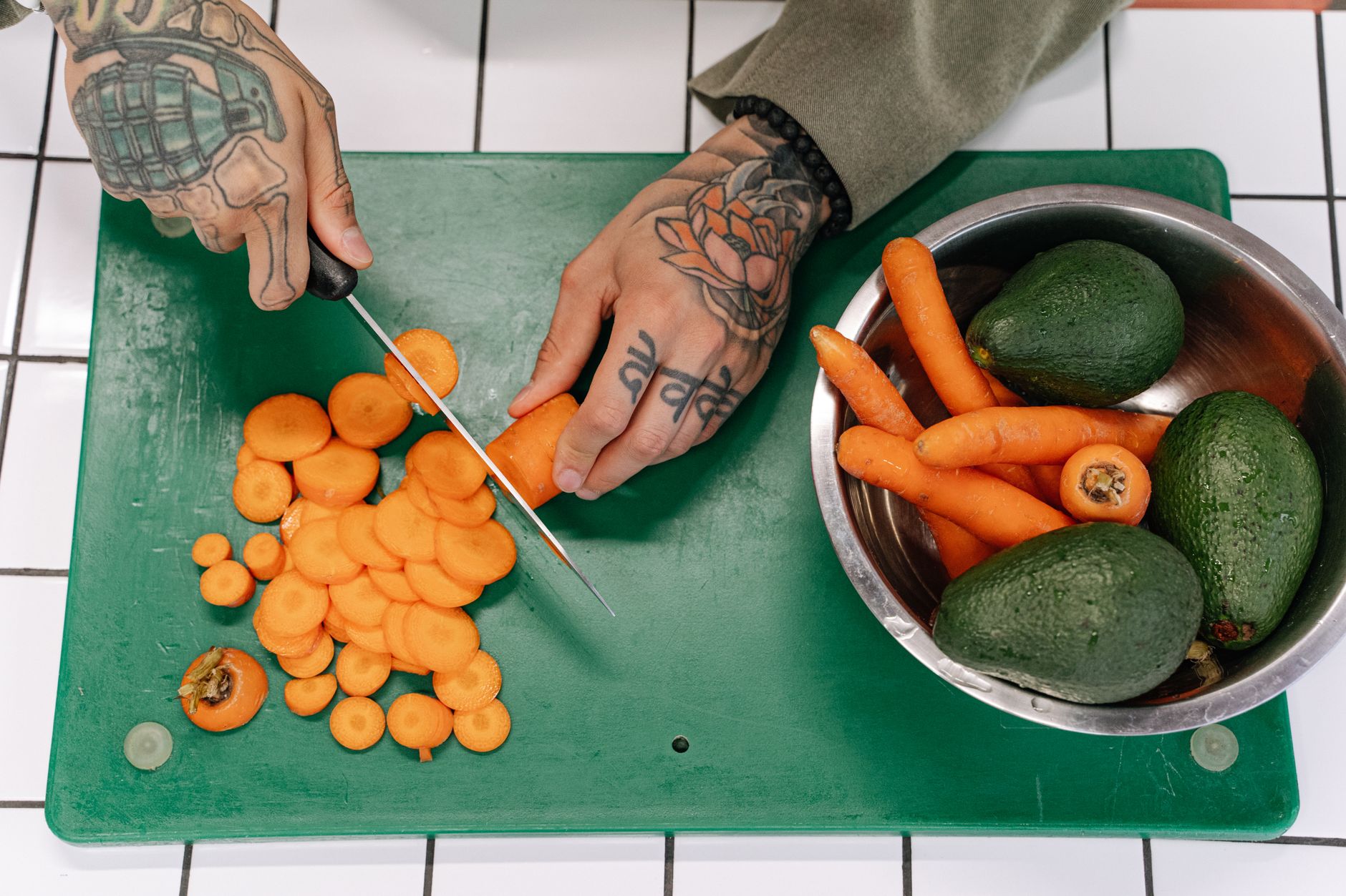 Freshly sliced avocados in a professional kitchen setting, illustrating how robotics can improve ingredient preparation and reduce food waste.