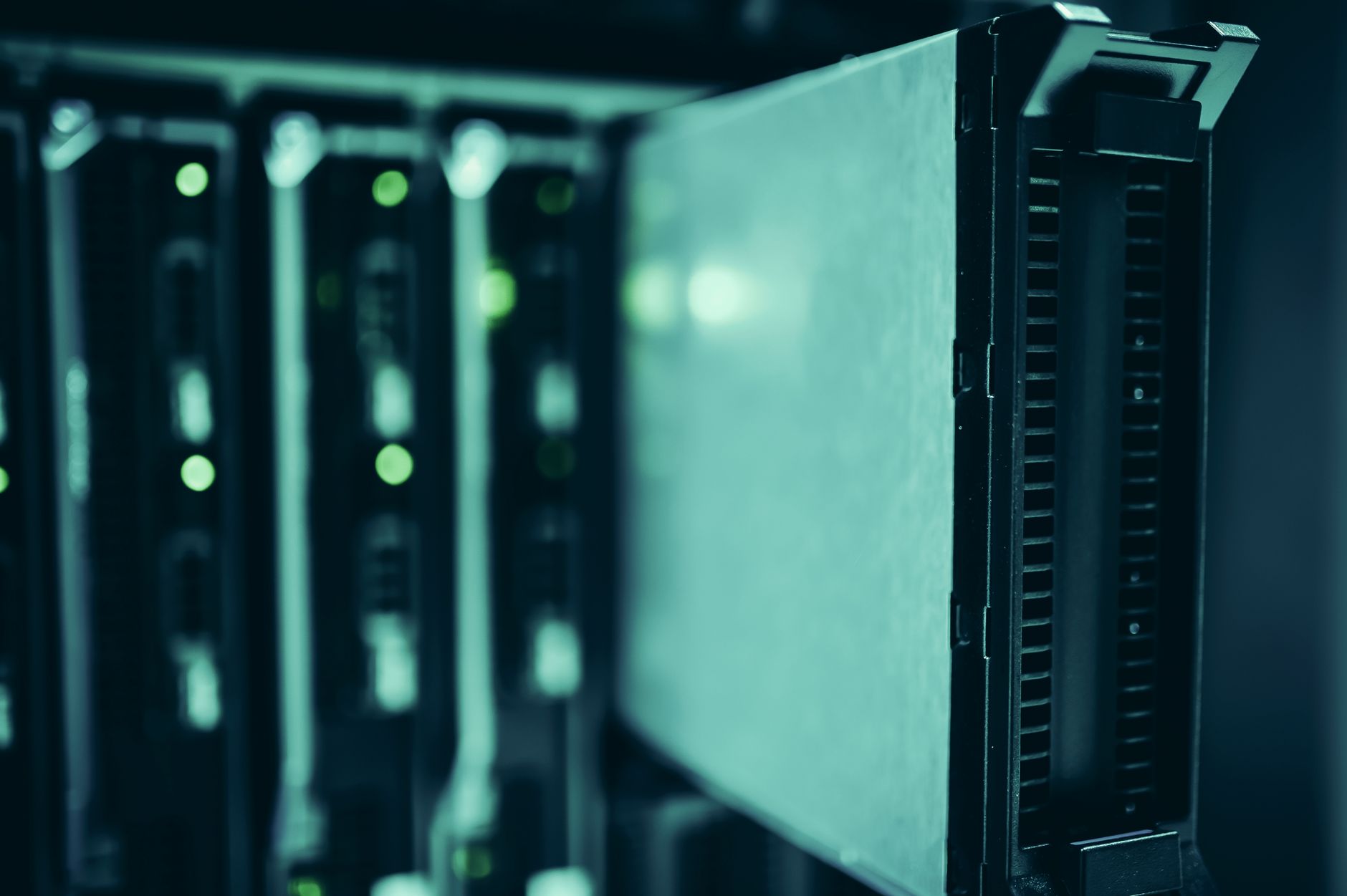 A clean, well-organized server room with racks of networking equipment, illustrating the hotel's core technical infrastructure.