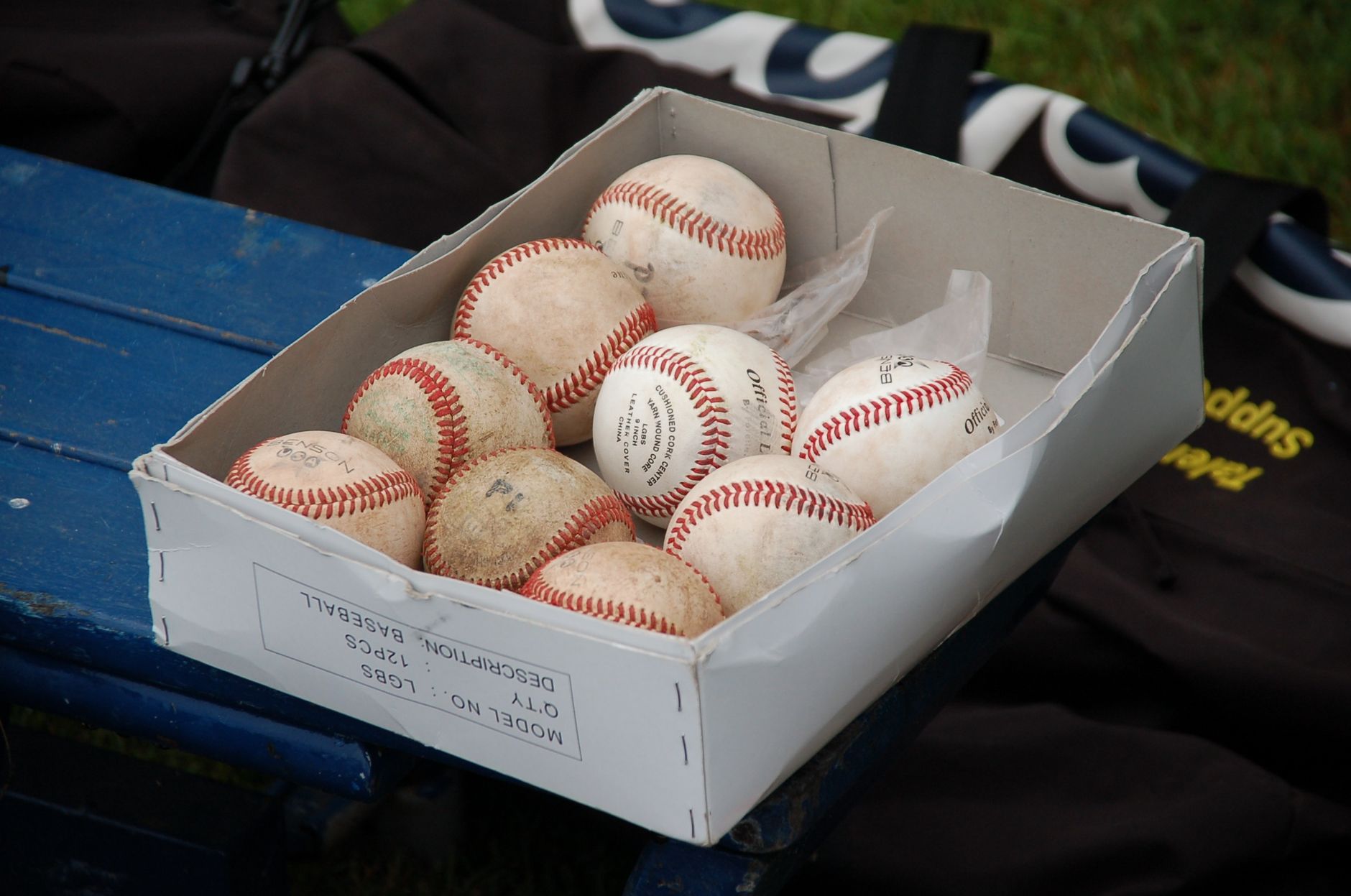 Baseball training equipment and safety netting arranged beside a narrow practice lane.