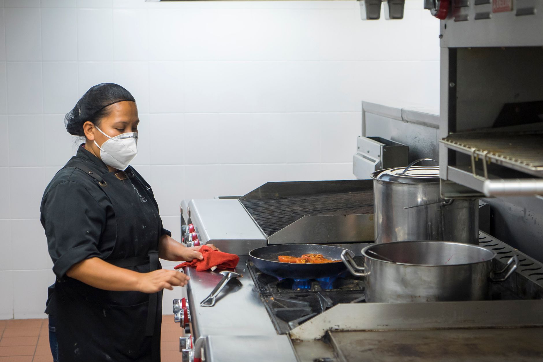 A stainless steel commercial kitchen, an example of a specialized environment that would require a different type of robot than a warehouse.