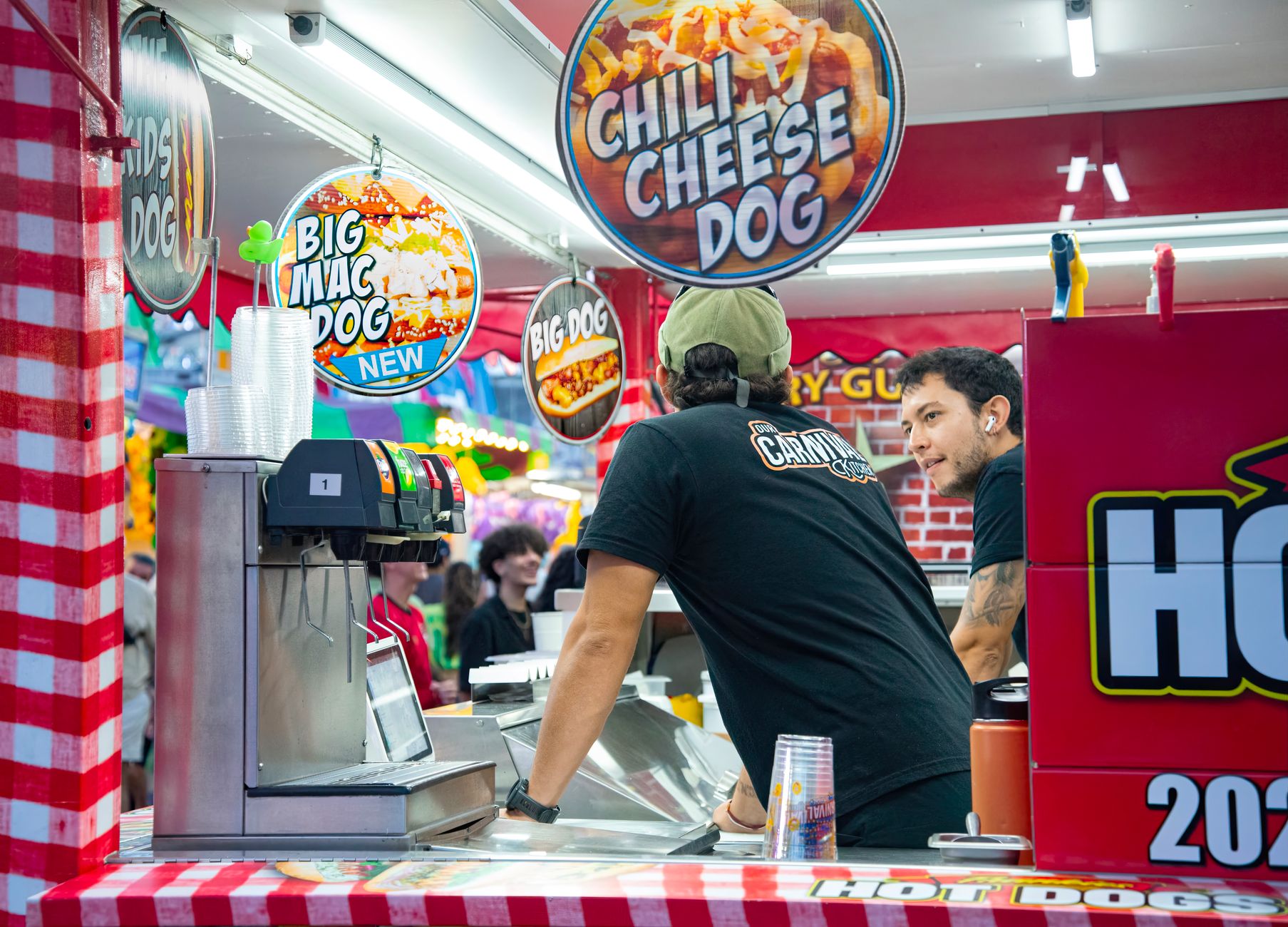 Concession tile and serving counters that see heavy foot traffic during show changeovers.