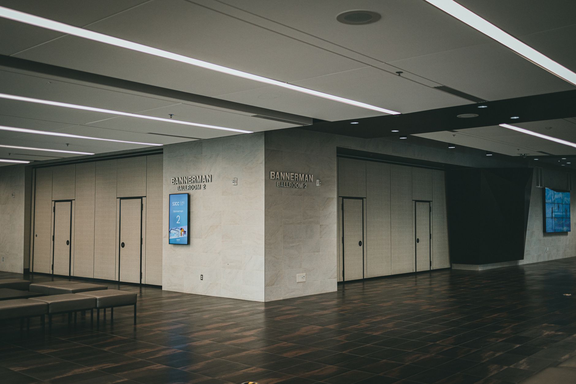 A clean recreation center lobby with hard floors and clear walking paths, matching the kind of repeatable night-cleaning route discussed in the article.