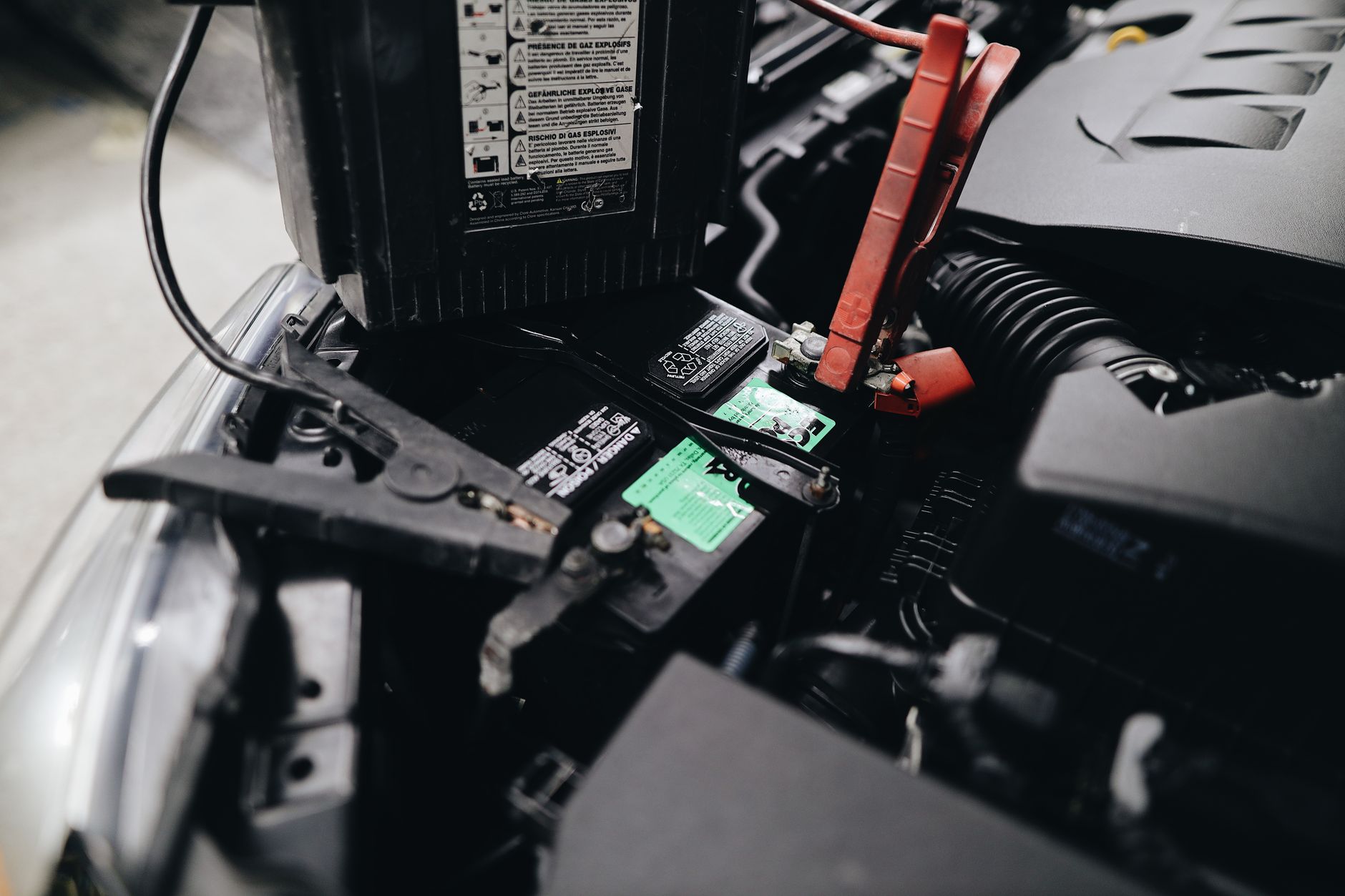 A designated charging area in a commercial facility, illustrating where overnight crews should leave equipment safely and consistently.