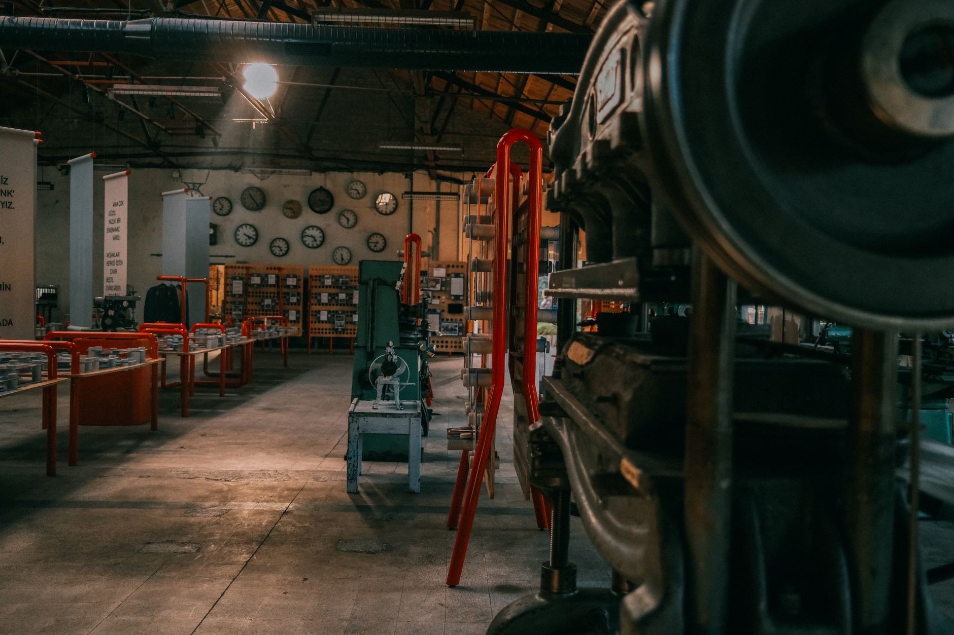 A clean break room or cafeteria inside a manufacturing workplace, representing support spaces that are good candidates for automation.