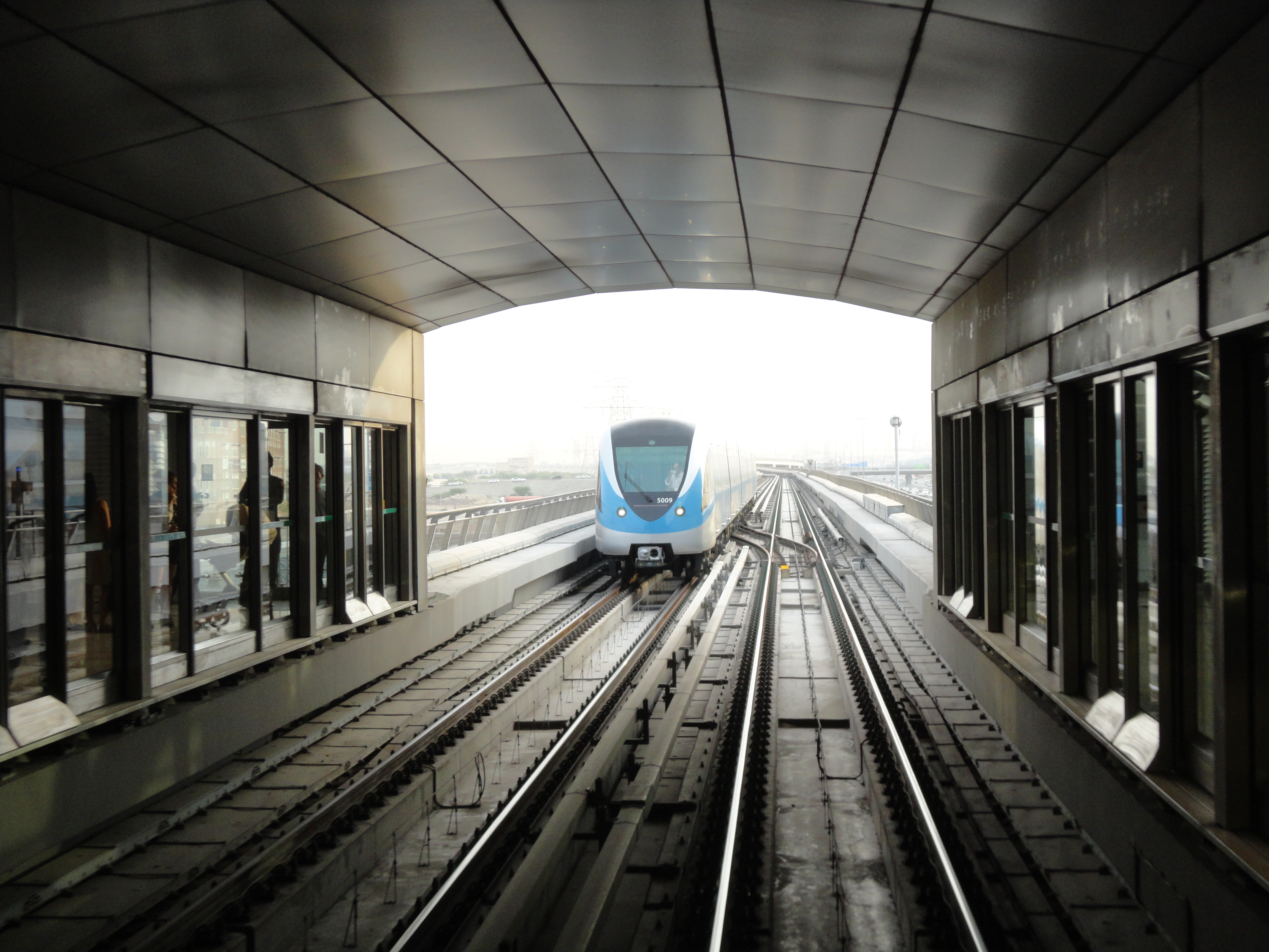 A Dubai Metro train travels along the rail network featured in the inspection case study.
