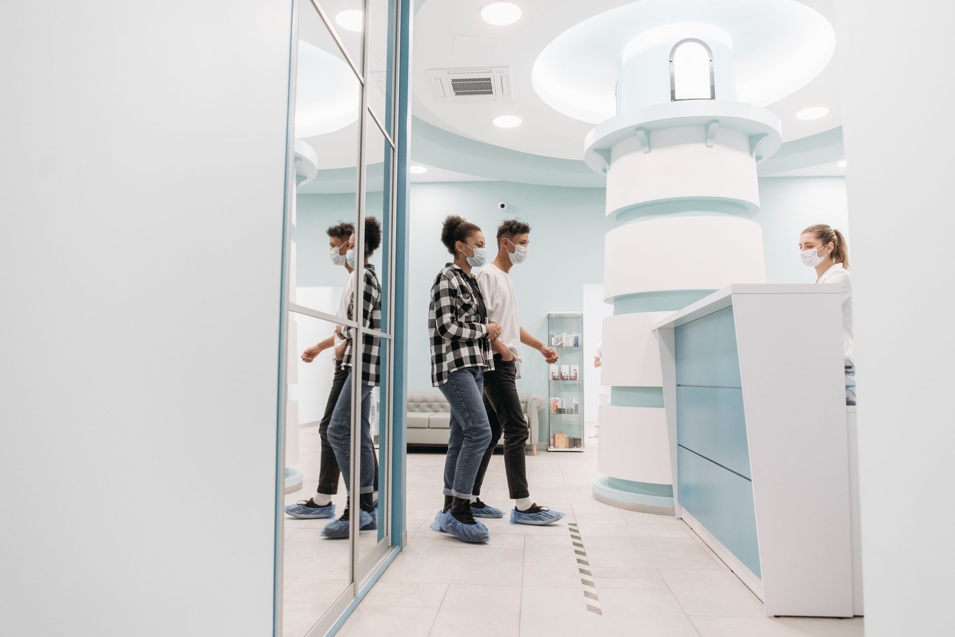 Hospital elevator bank used for environmental services cart moves