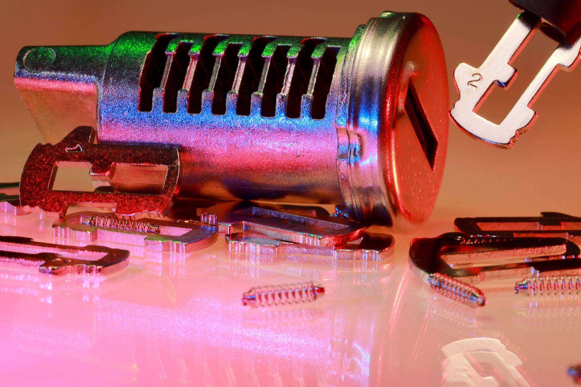 Tiny molded components that require touch-free handling after the press.