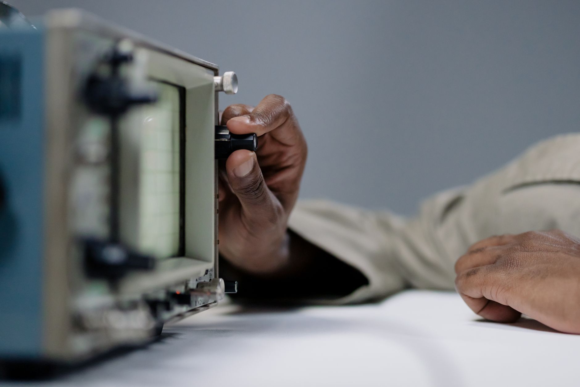 An electronics quality bench where interface tests run before products ship.