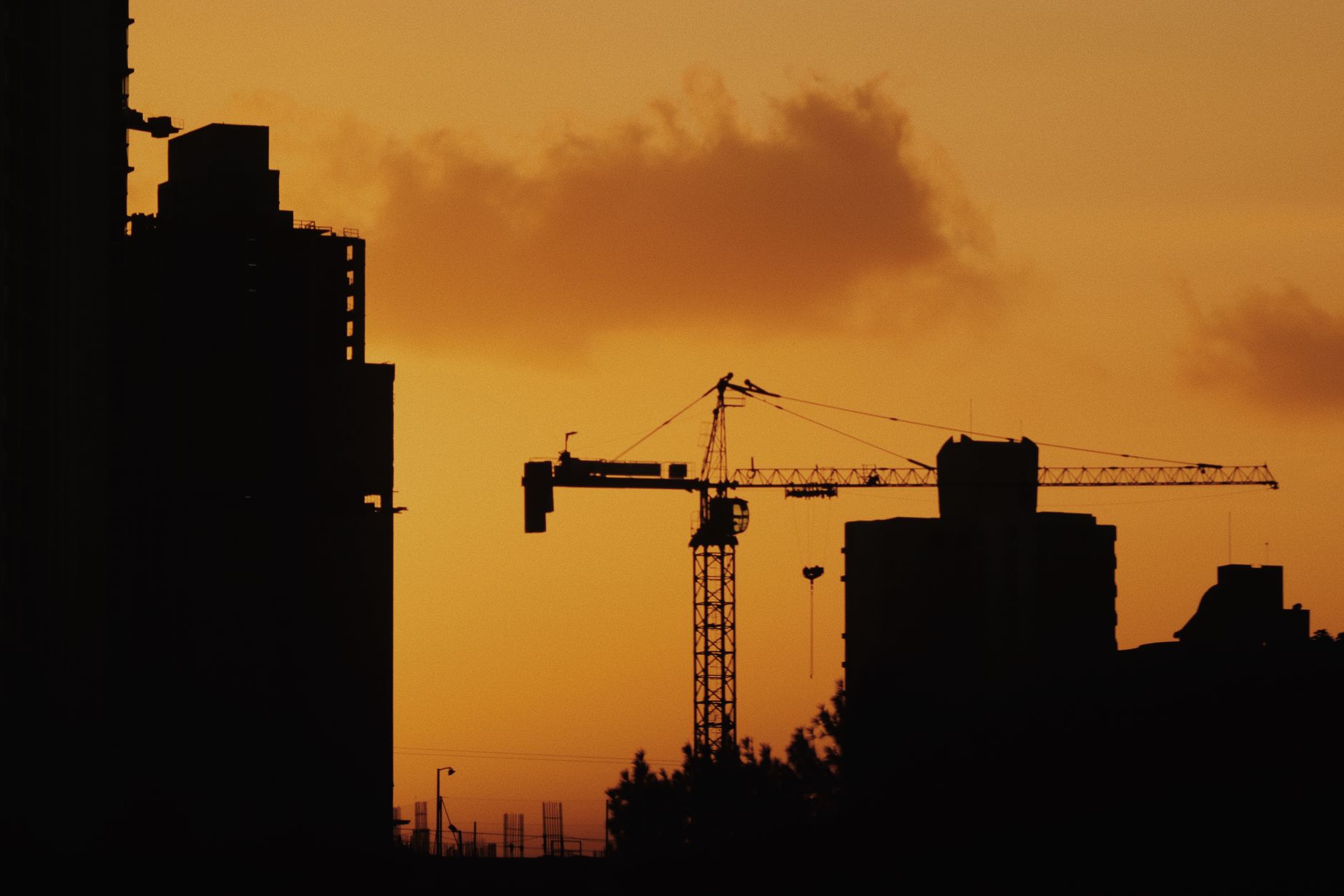 Outdoor construction environment where large assemblies are built on site