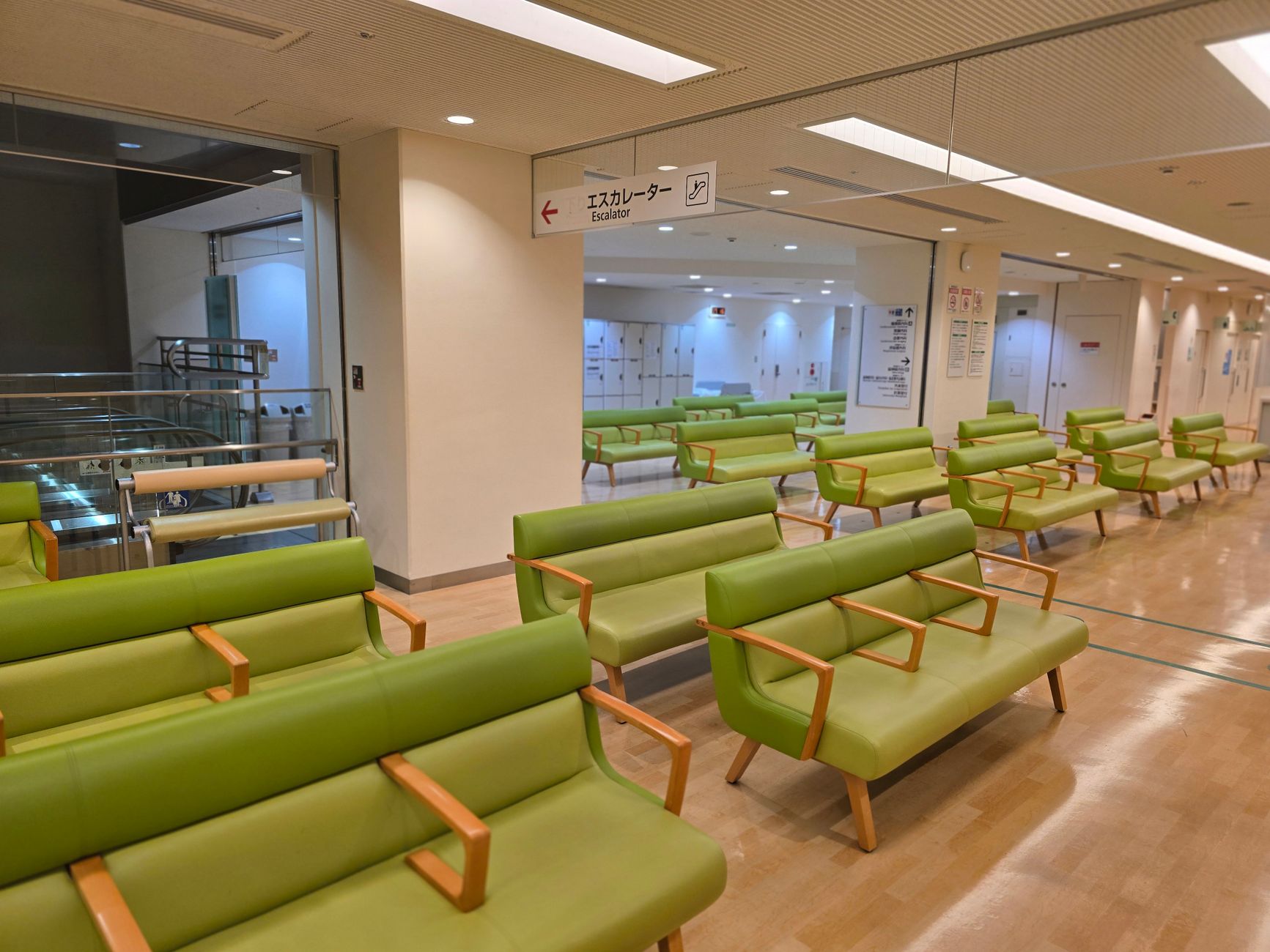 An outpatient waiting area where high-touch surfaces must be ready between patient visits.