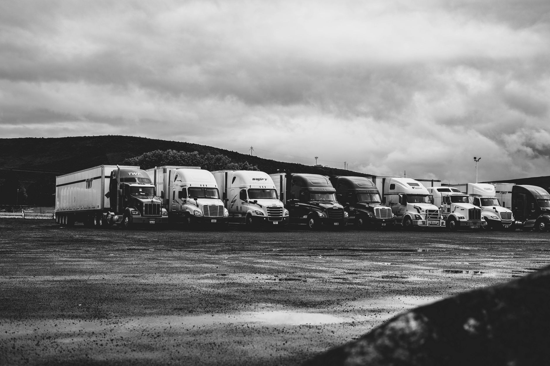 Trailers staged in a yard after faster dock turns.