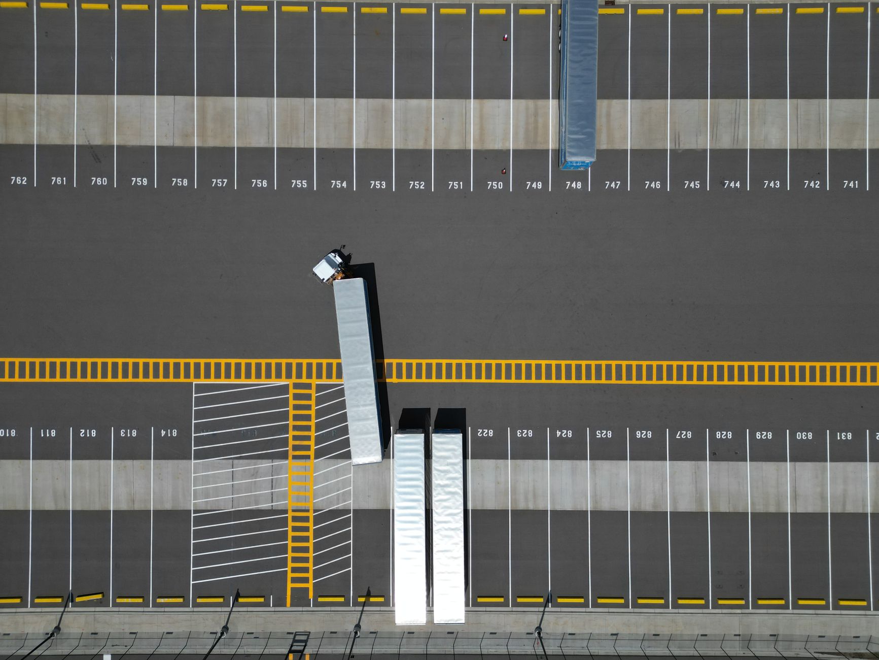 Truck loading lane in a lumber yard