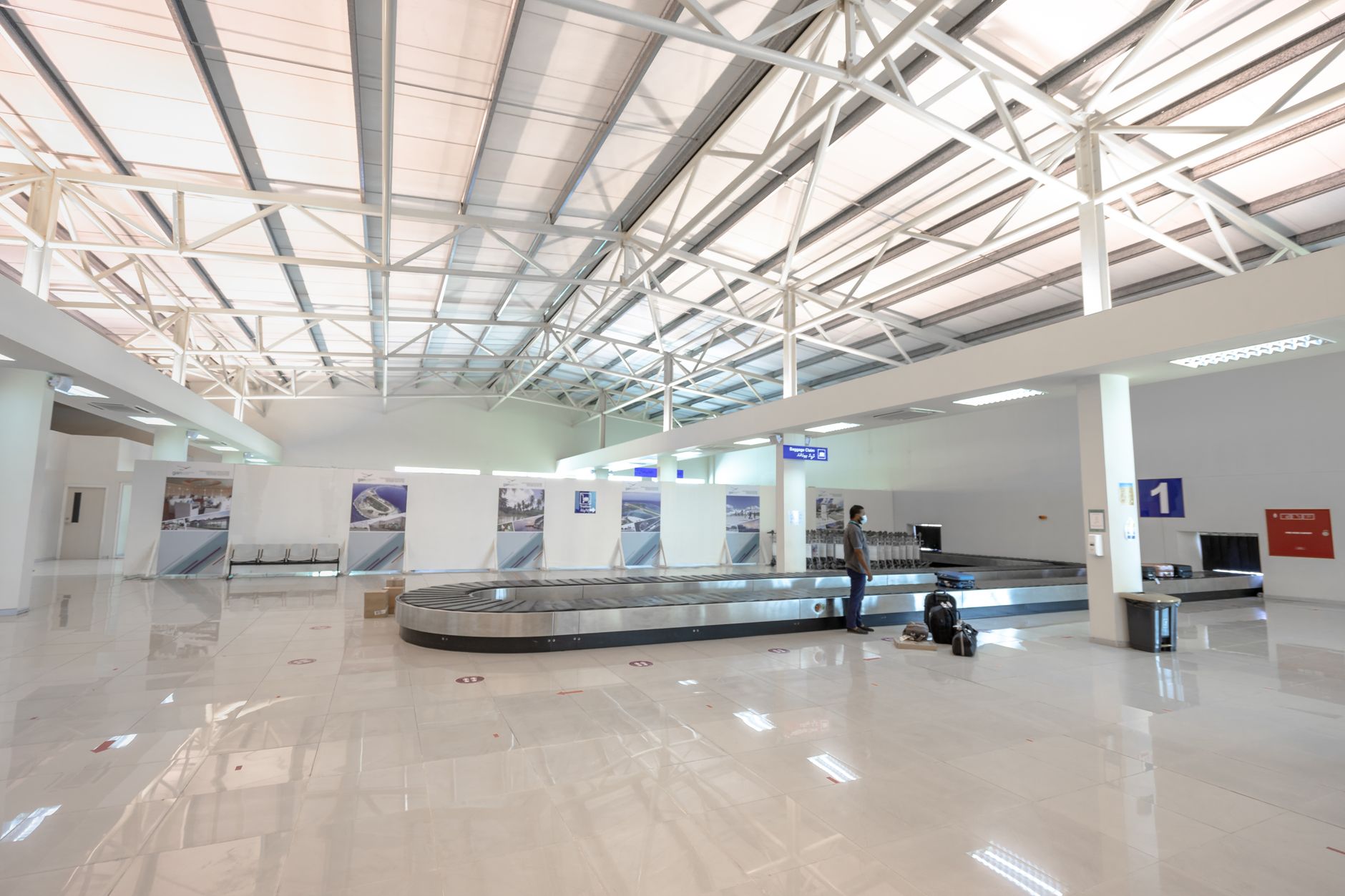 Baggage claim hall in a airport terminal