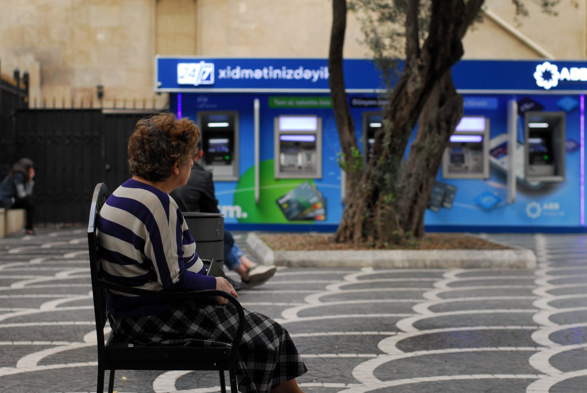 Customer waiting area in a bank branch