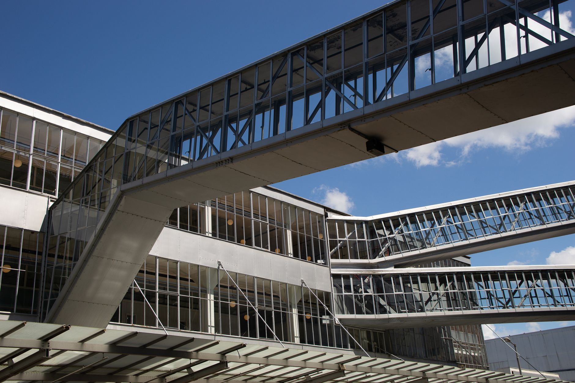 Sky bridge in a hospital