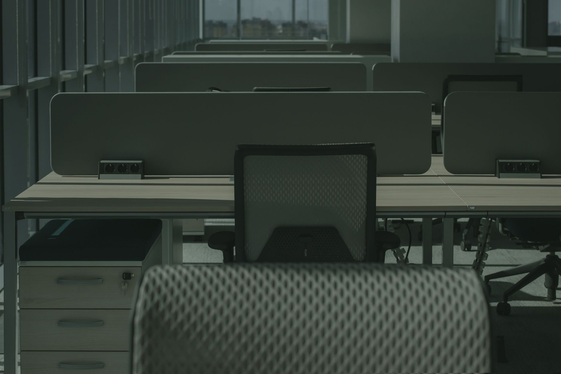Office floors and reception desks in a office building