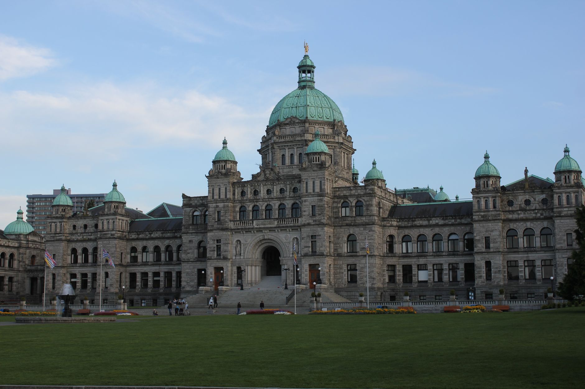 Civic campus lawns in a public park